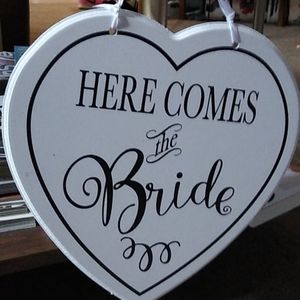 Heart Shaped Wood Wedding Sign